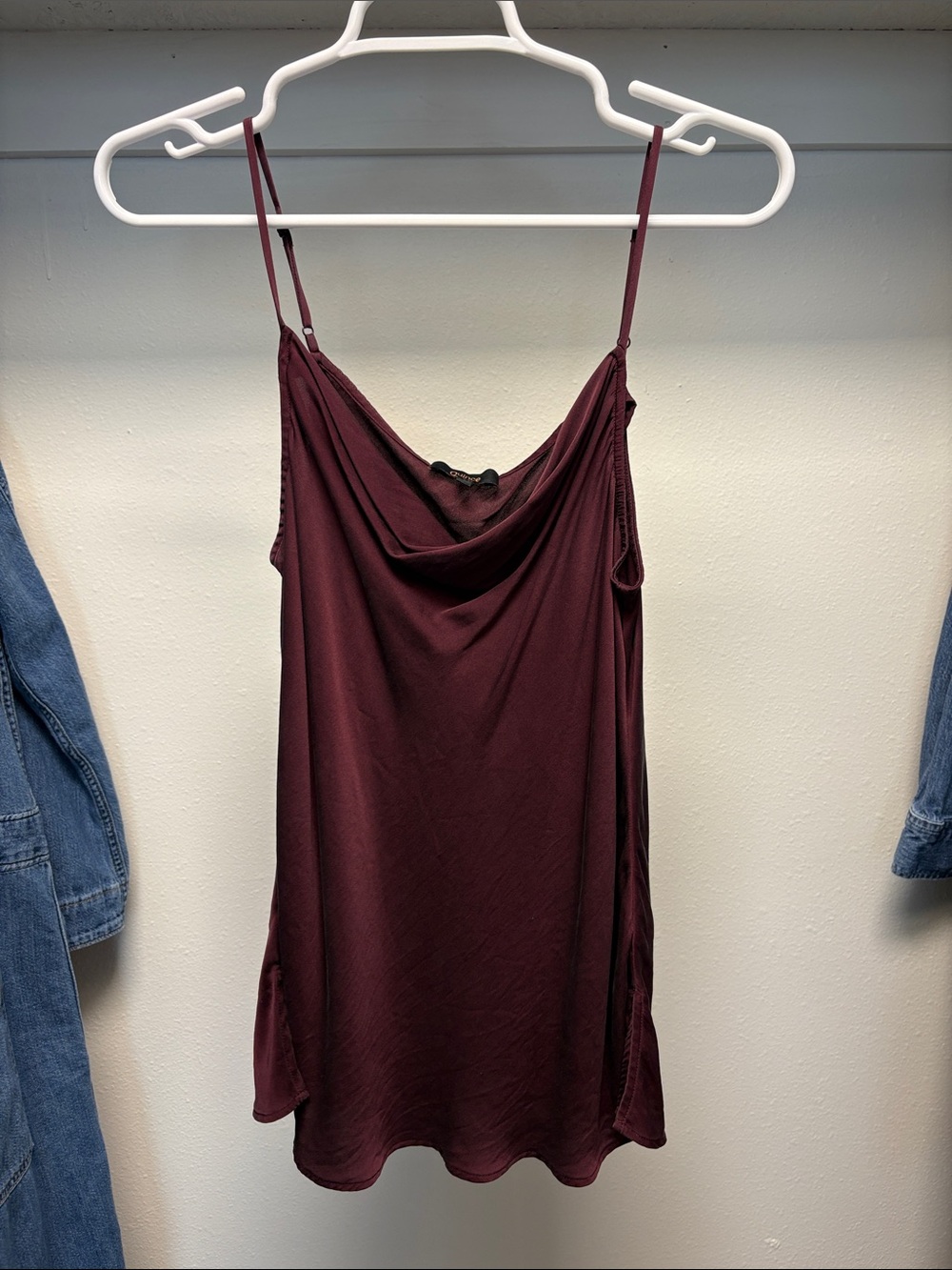 Quince Women’s Burgundy Cowl Neck Silk Camisole Top M